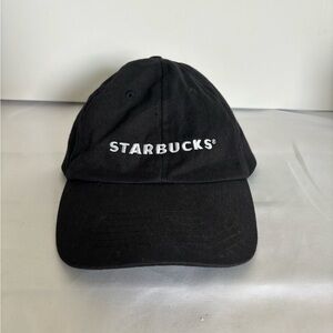 Starbucks black and white snapback hat‎